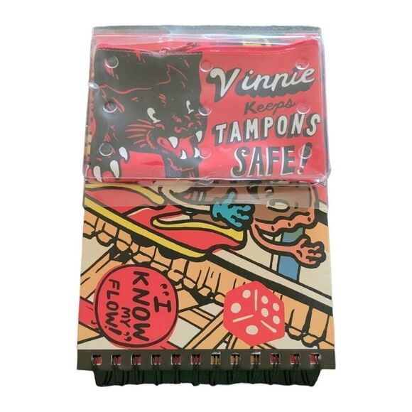 VINNIE'S GIANT ROLLER COASTER PERIOD CHART & Journal Sticker Book w/ Tampon Case - Picture 3 of 11